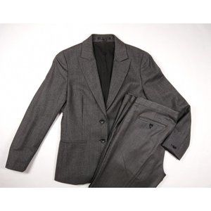 THEORY Pant Suit 8 Blazer / 10 Pants Charcoal Gray Stretch Wool Nichelle Shuffle